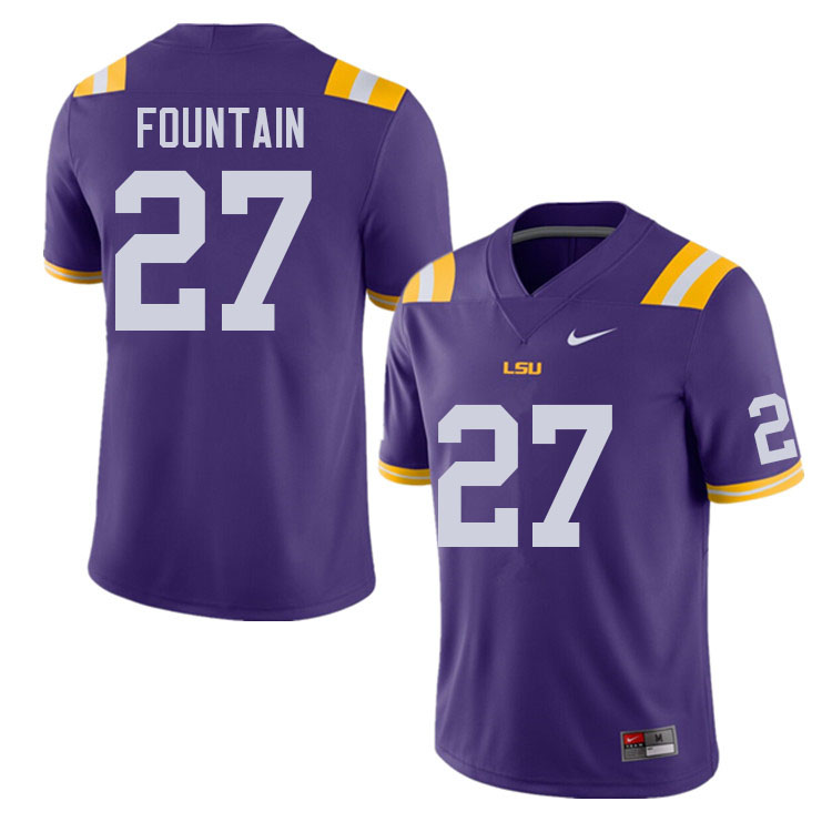 Men #27 Zaven Fountain LSU Tigers College Football Jerseys Sale-Purple